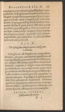 Cap. X. De Syllogismo simplici primo, eiusq[ue] contractione.