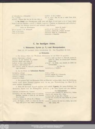 1. Kleinasien, Syrien (z. T.) und Mesopotamien.