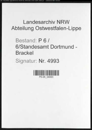 Namensverzeichnis Dortmund - Brackel, Todesfälle