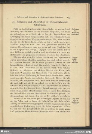 15. Reflexion und Absorption in photographischen Objektiven