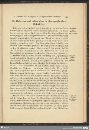 15. Reflexion und Absorption in photographischen Objektiven