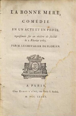 La Bonne Mère : Comédie En Un Acte Et En Prose