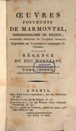 Régence du Duc d'Orléans, 2