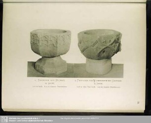 a. Taufstein Aus Oschatz. 14. Jahrh.; b. Taufstein Aus Wickershain Bei Geithain. 14. Jahrh.