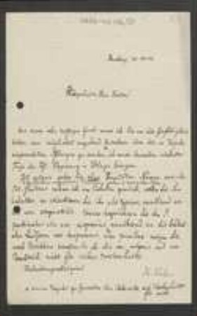 Brief von Georg Fischer an Unbekannt