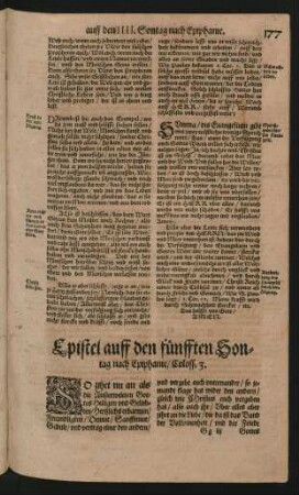 Epistel auff den fünfften Sontag nach Epiphanie ...