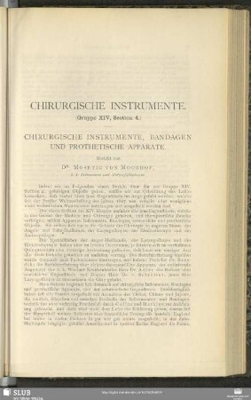 Chirurgische Instrumente, Bandagen Und Prothetische Apparate