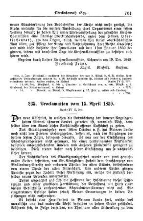 235. Proclamation vom 15. April 1850.