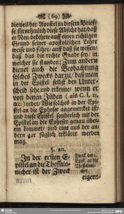 §. 20. Zweck der I. Epist. an die Thessalonicher