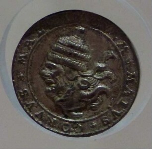 Medaille mit Vexierbild Papst / Teufel