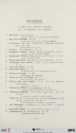Oelgemälde (Nr. 1-33)