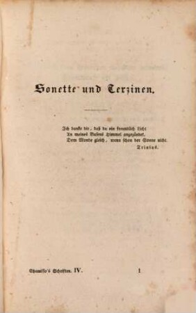 Werke. 4. Gedichte. Adelberts Fabel. Peter Schlemihl. - 1836