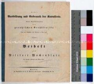 Beiheft zum Militär-Wochenblatt von 1851 mit einem Beitrag von Friedrich Heinrich Ernst Graf von Wrangel zu Ausbildung und Einsatz der Kavallerie