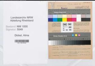 Entnazifizierung Alma Dickel, geb. 15.05.1893 (Postsekretaerin)