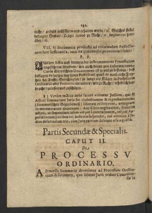 Caput II. De Processu Ordinario.