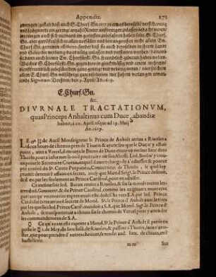 273-291, Diurnale Tractationum [...] An. 1619.