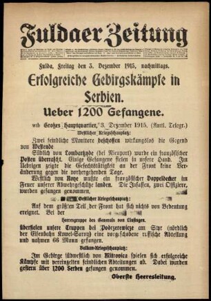 Ausgabe vom Freitag, den 03. Dezember 1915.