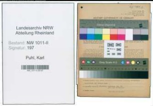 Entnazifizierung Karl Puhl , geb. 11.05.1885 ()