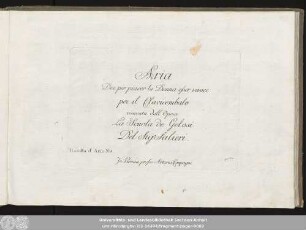 Aria Dee per piacer la Donna esser vivace per il Clavicembalo ricavata dall'Opera La Scuola de Gelosi : Racolta d'Arie No. 8