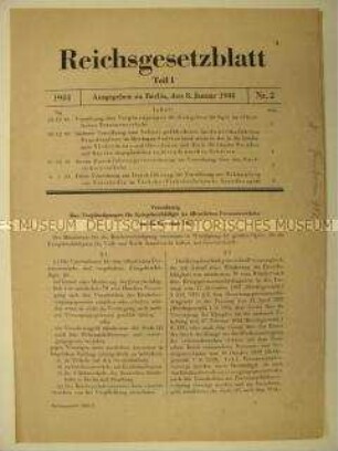 Reichsgesetzblatt, Teil 1, Nr. 2/1944