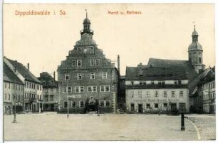 Dippoldiswalde. Markt und Rathaus