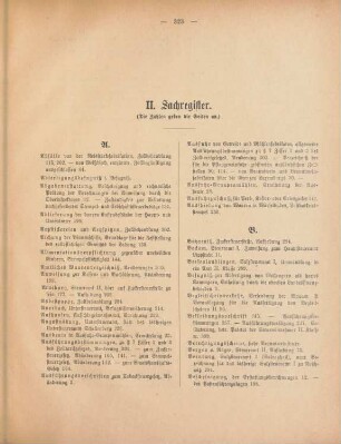 II. Sachregister
