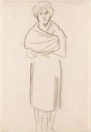 Stehende Frau mit Schultertuch