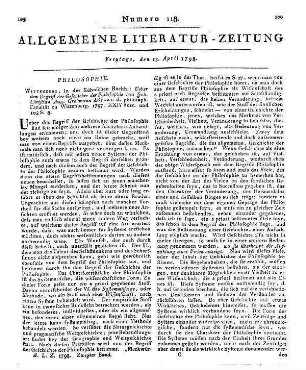 [Grohmann, J. C. A.]: Abhandlungen über einige der wichtigsten philosophischen Gegenstände. Leipzig: Höfer 1797