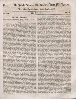 Neueste Nachrichten aus den katholischen Missionen Nr. 46