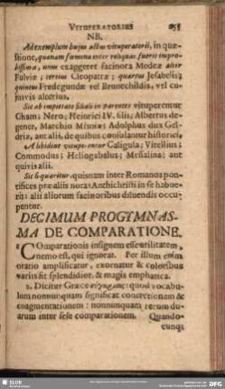 Decimum Progymnasma De Comparatione