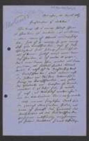 Brief von Ludwig Molendo an Unbekannt