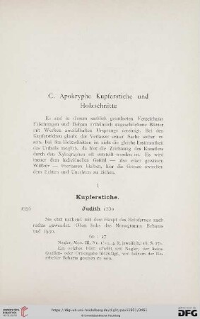 C. Apokryphische Kupferstiche und Holzschnitte