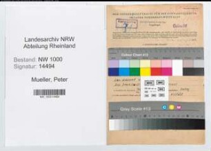 Entnazifizierung Peter Mueller, geb. 18.07.1903 (Schlosser)
