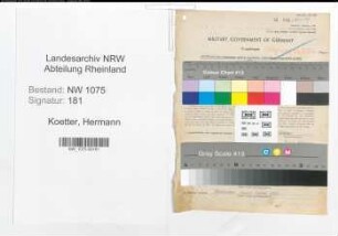 Entnazifizierung Hermann Koetter , geb. 17.04.1892 (Baufuehrer)