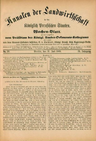 No. 29. Berlin, den 21. Juli 1869. IX. Jahrgang.