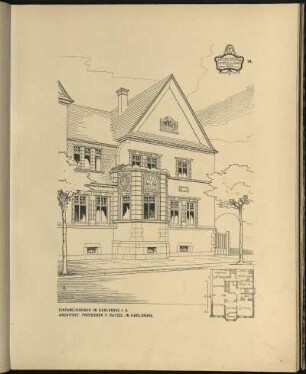 Einfamilienhaus in Karlsruhe I. B. Architekt: Professor F. Ratzel in Karlsruhe.