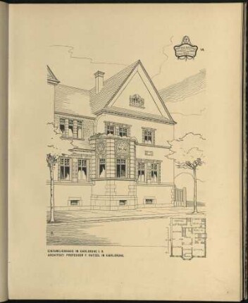 Einfamilienhaus in Karlsruhe I. B. Architekt: Professor F. Ratzel in Karlsruhe.