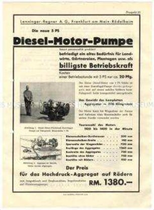 Die neue 5 PS Diesel-Motor-Pumpe