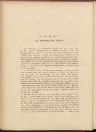 Zweites Kapitel. Die darstellenden Künste.