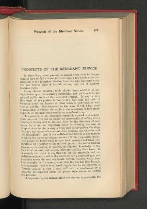 Prospects of the Merchant Service.