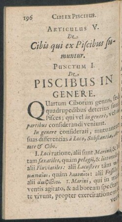 Punctum I. De Piscibus in Genere