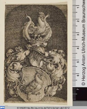 Wappen mit Hahn
