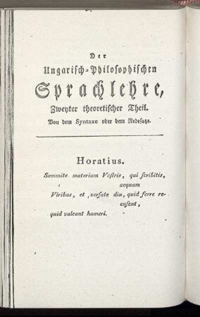 Zweyter theoretischer Theil.