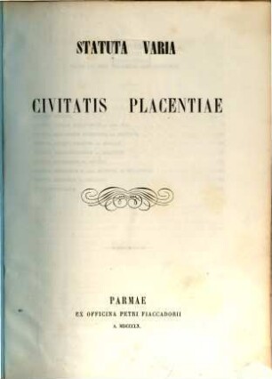 Statuta varia civitatis Placentinae