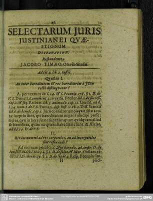 Disputatio V. Respondente Jacobo Timaeo