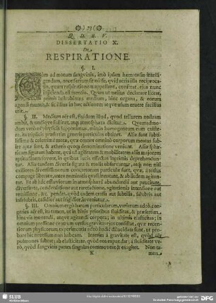 Dissertatio X. De Respiratione