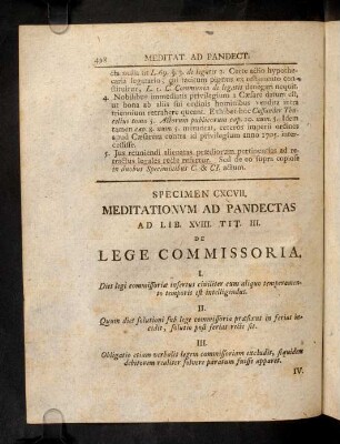 498-507, Ad Lib. XVIII. Tit. III. De Lege Commissoria