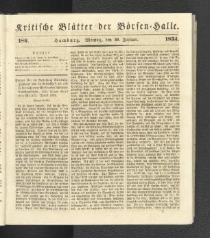 186. 20. Januar 1834