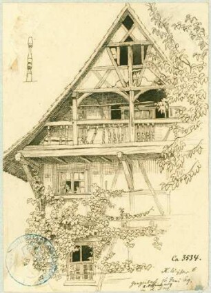 Gengenbach Giebelfront Fachwerkhaus Nr. 12 im Oberdorf
