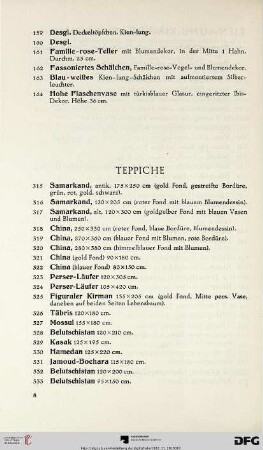 Teppiche (Nr. 315-333)